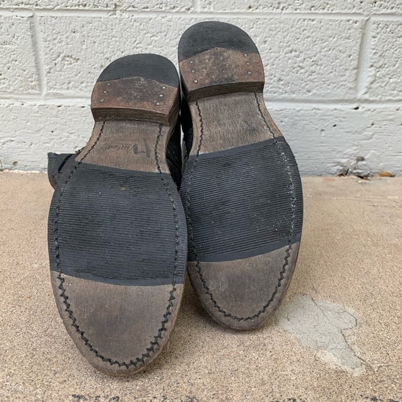 VINTAGE LEATHER // Black Leather Moto Boots // Size 6.5 - Picture 8 of 9